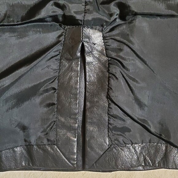 Vintage 80s Berman's Genuine Leather size S / size 2-4 Strapless Peplum Dress - Picture 10 of 13